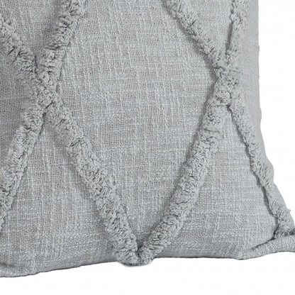 20" Gray Cotton Throw Pillow