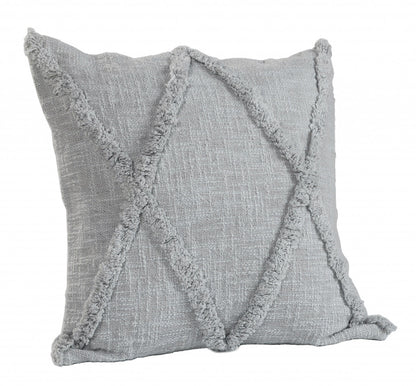 20" Gray Cotton Throw Pillow