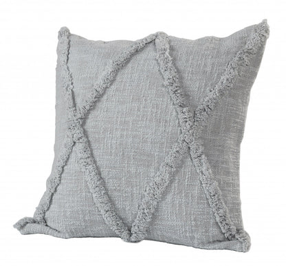 20" Gray Cotton Throw Pillow