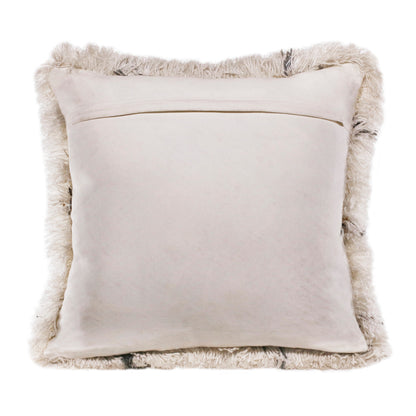 20" Black And White Fabric Geometric Throw Pillow
