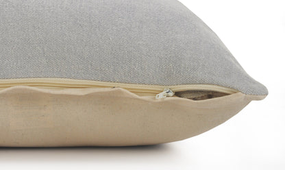 20" Gray Cotton Throw Pillow