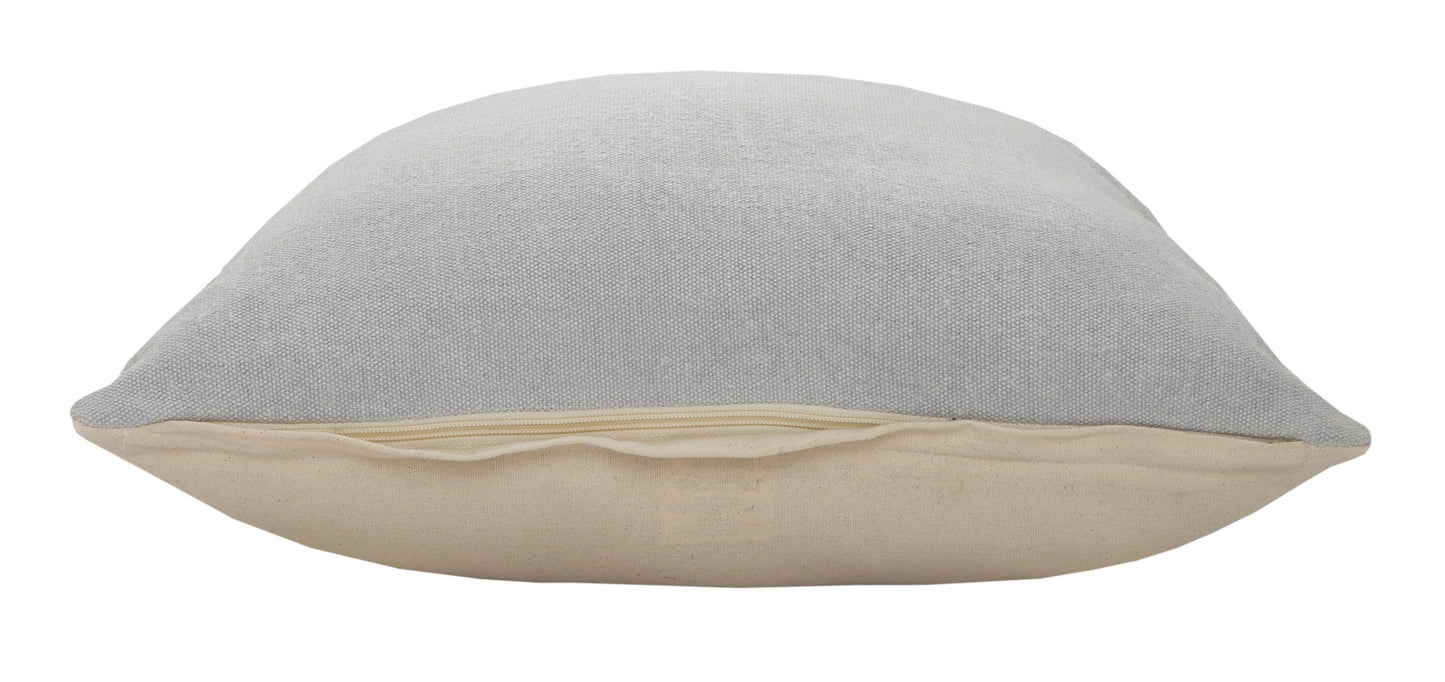 20" Gray Cotton Throw Pillow