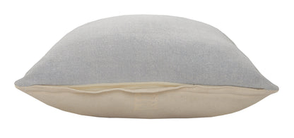 20" Gray Cotton Throw Pillow
