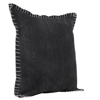 20" Black Cotton Throw Pillow