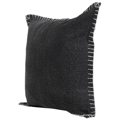 20" Black Cotton Throw Pillow