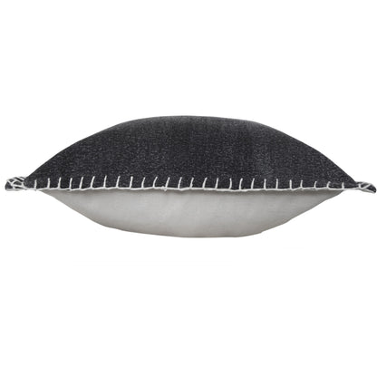 20" Black Cotton Throw Pillow