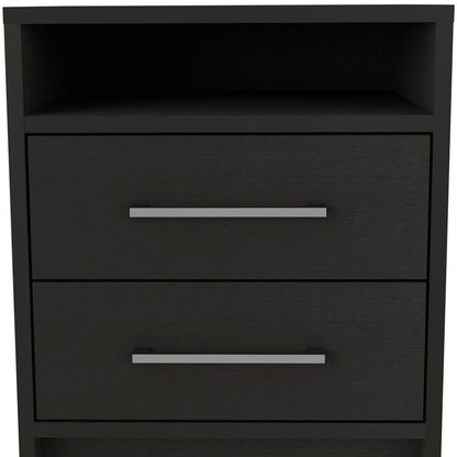 Two Piece Black and Gray Bedroom Set