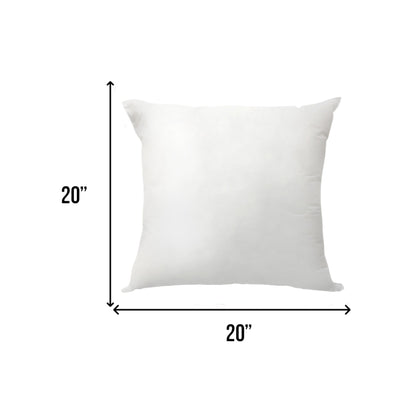 20" White Down Feather Throw Pillow Insert