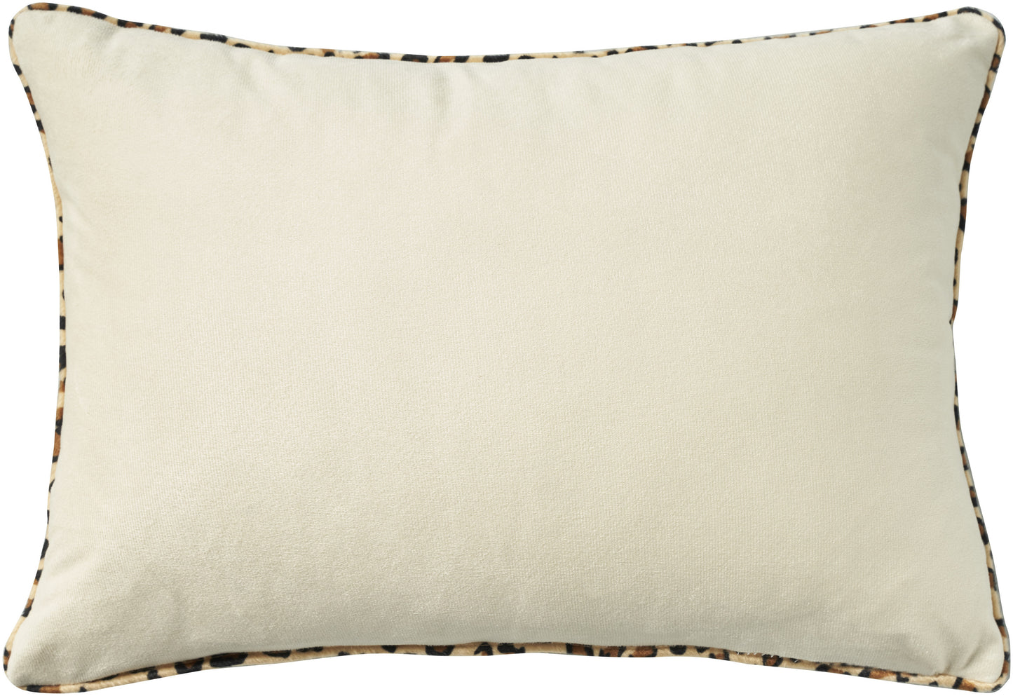 14" X 20" Beige Animal Print Applique Bunny Trio Lumbar Throw Pillow With Pompoms