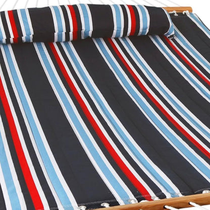 Blue Red And White Striped Double Hammock