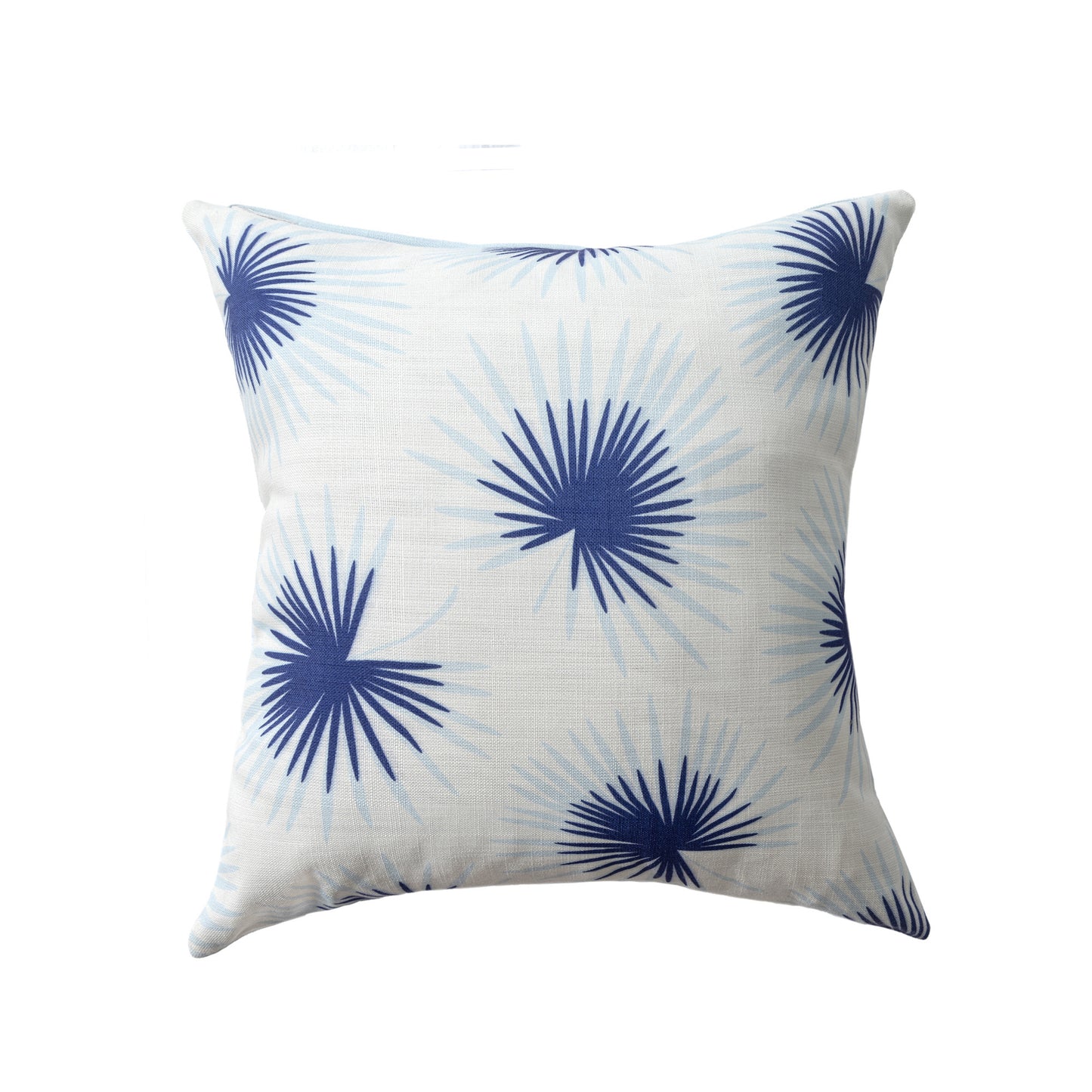 18" Blue And White Beach Floral Throw Pillow Cover