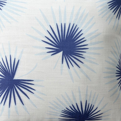 18" Blue And White Beach Floral Throw Pillow Cover