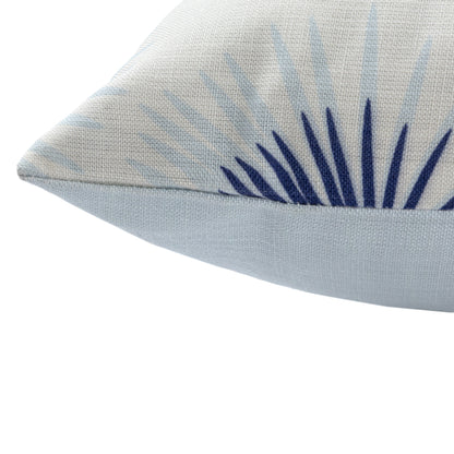 18" Blue And White Beach Floral Throw Pillow Cover