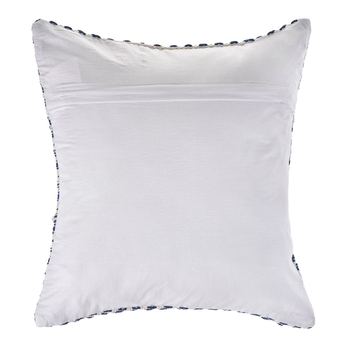 18" Blue And White Beach Chevron Cotton Throw Pillow Cover