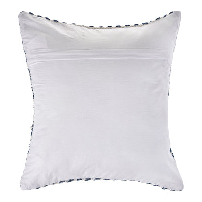 18" Blue And White Beach Chevron Cotton Throw Pillow Cover