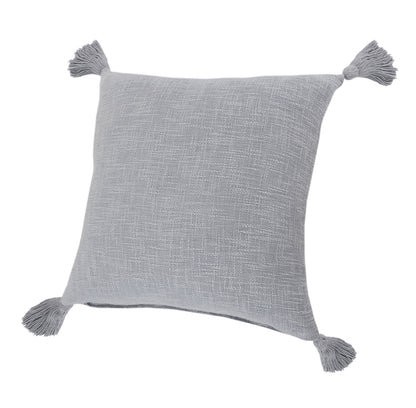 20" Gray Cotton Throw Pillow Cover