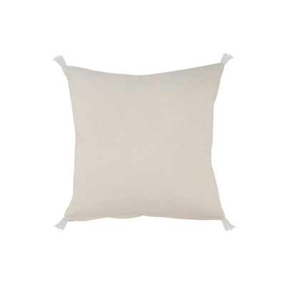 20" Gray And White Beach Geometric Cotton Throw Pillow Cover