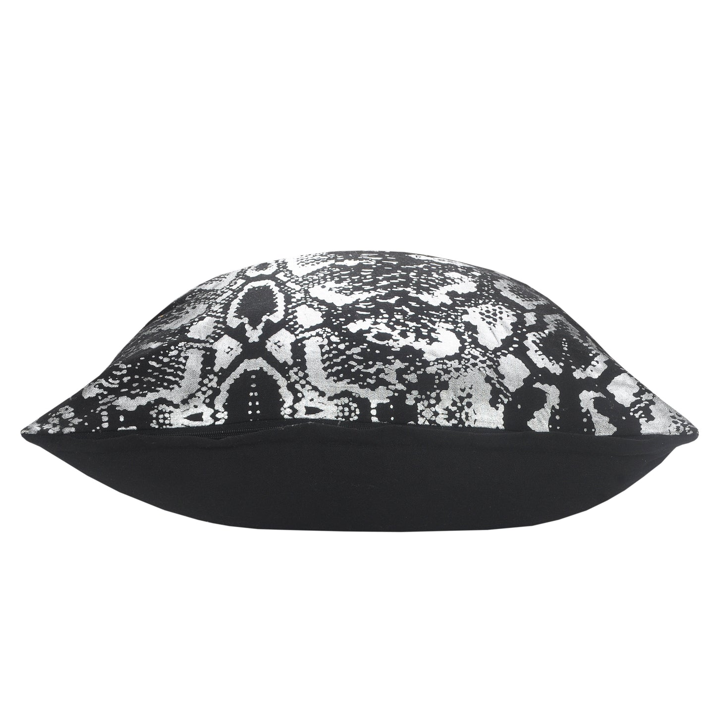 20" Black And Silver Beach Cotton Throw Pillow Cover