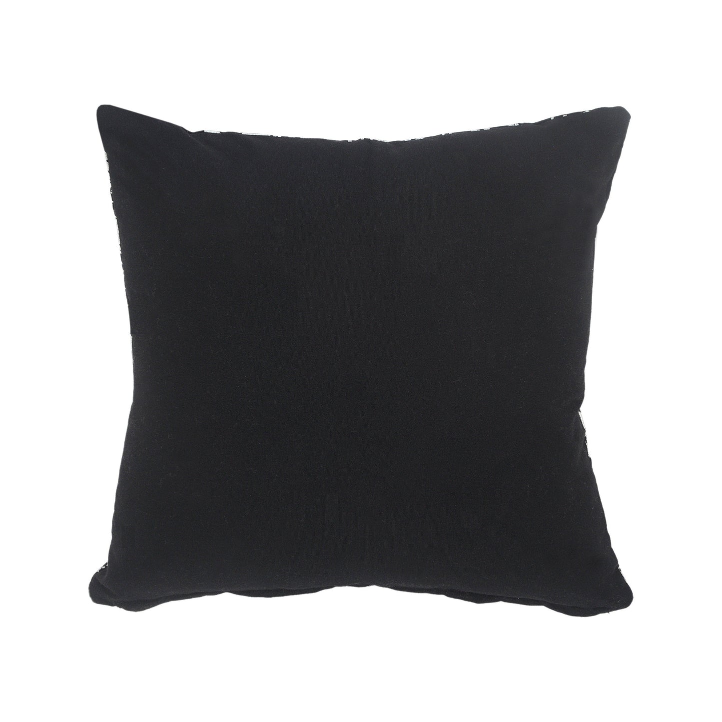 20" Black And Silver Beach Cotton Throw Pillow Cover