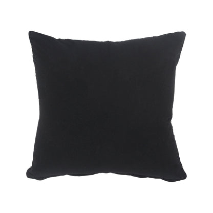20" Black And Silver Beach Cotton Throw Pillow Cover