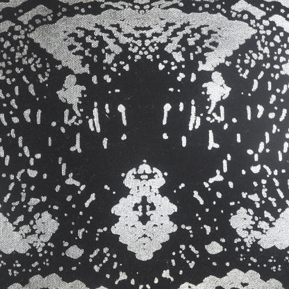 20" Black And Silver Beach Cotton Throw Pillow Cover