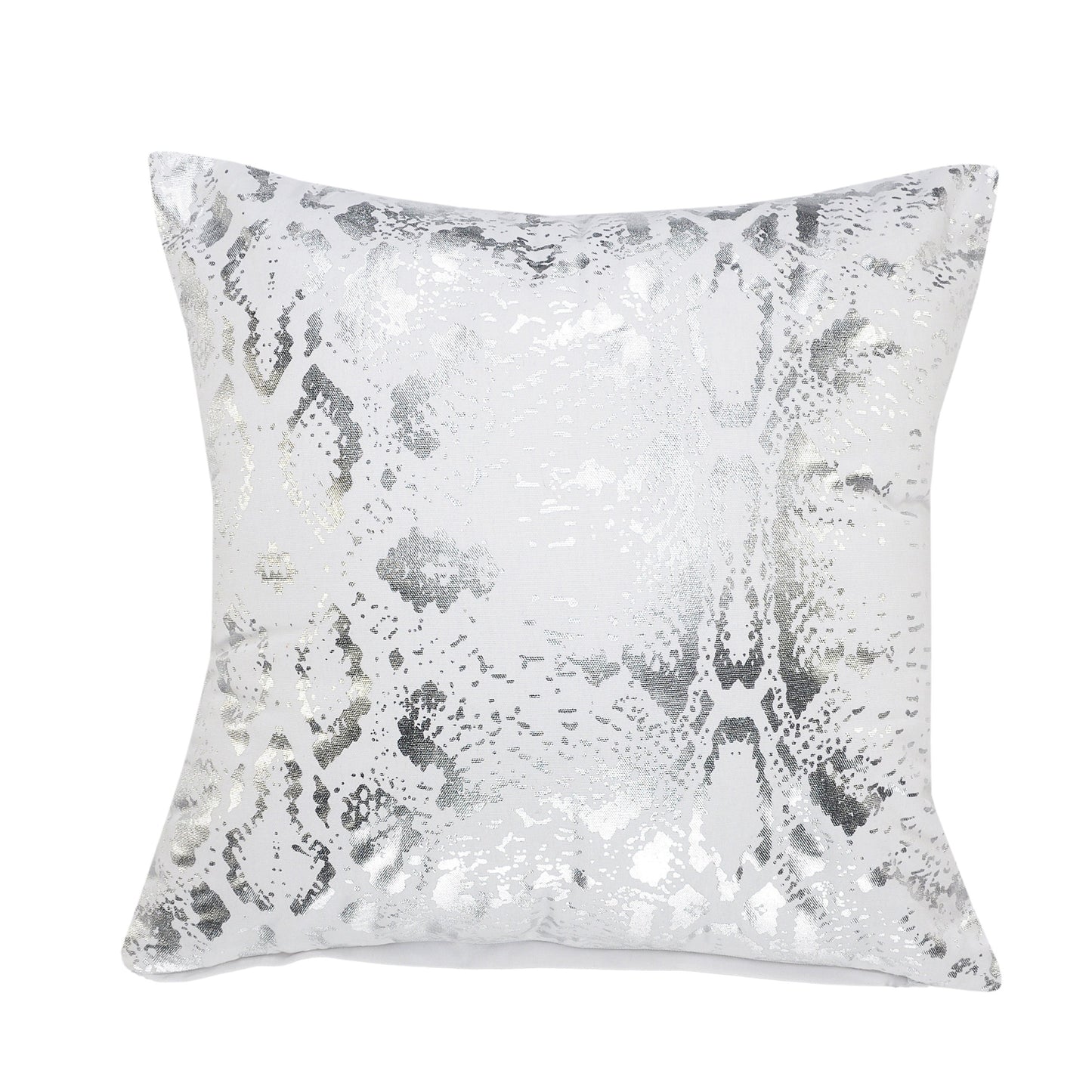 20" White And Silver Beach Cotton Throw Pillow Cover