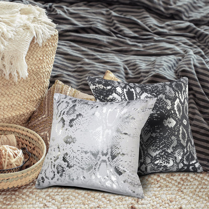 20" White And Silver Beach Cotton Throw Pillow Cover