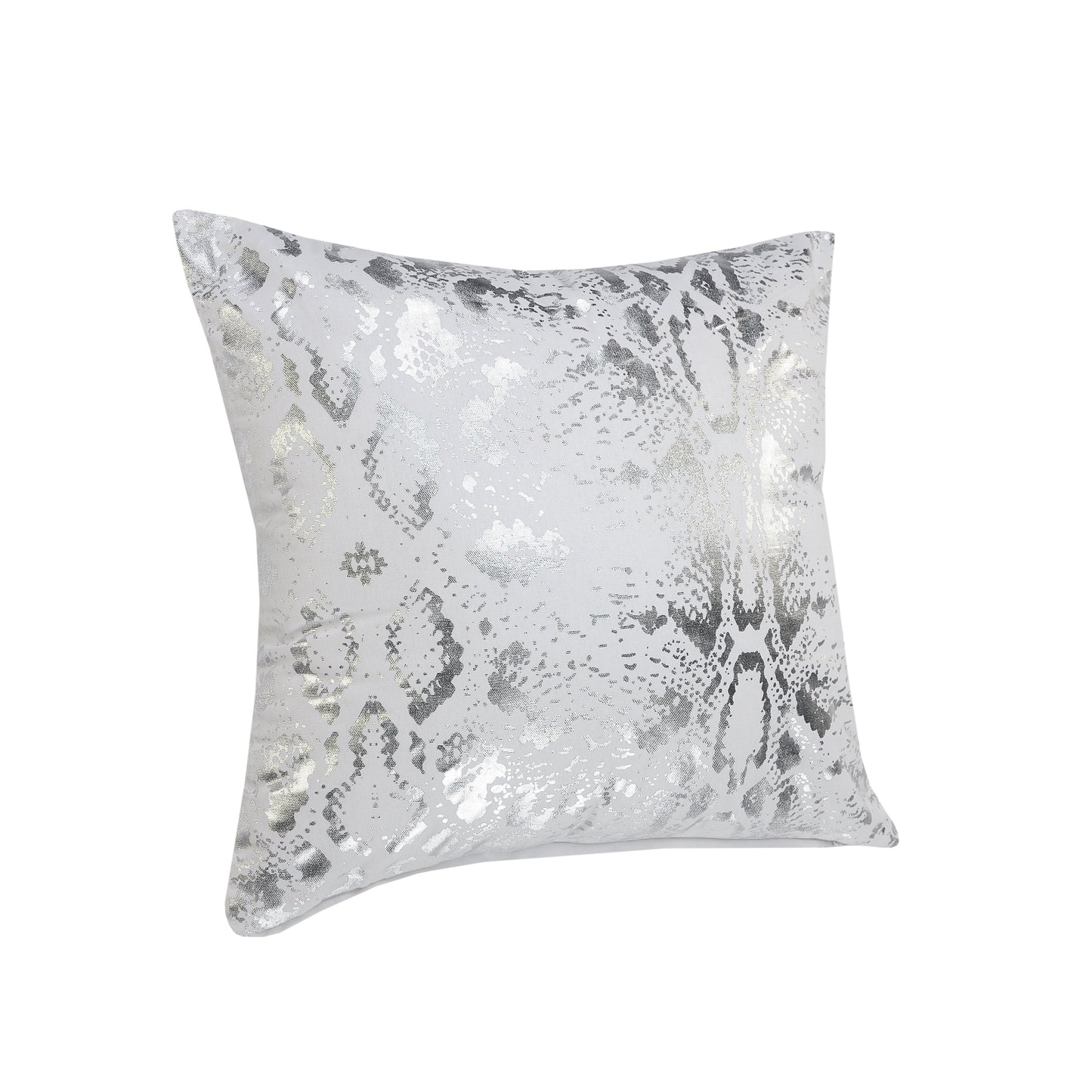 20" White And Silver Beach Cotton Throw Pillow Cover