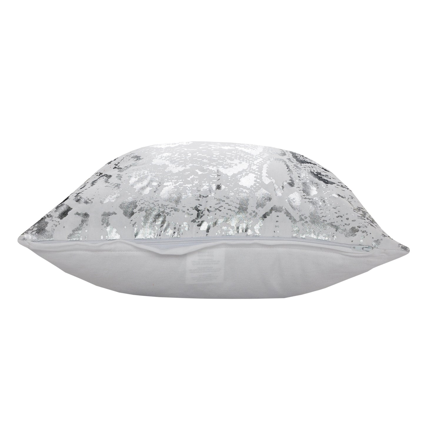 20" White And Silver Beach Cotton Throw Pillow Cover