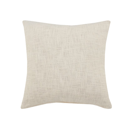 20" White And Blue Medallion Cotton Throw Pillow Cover