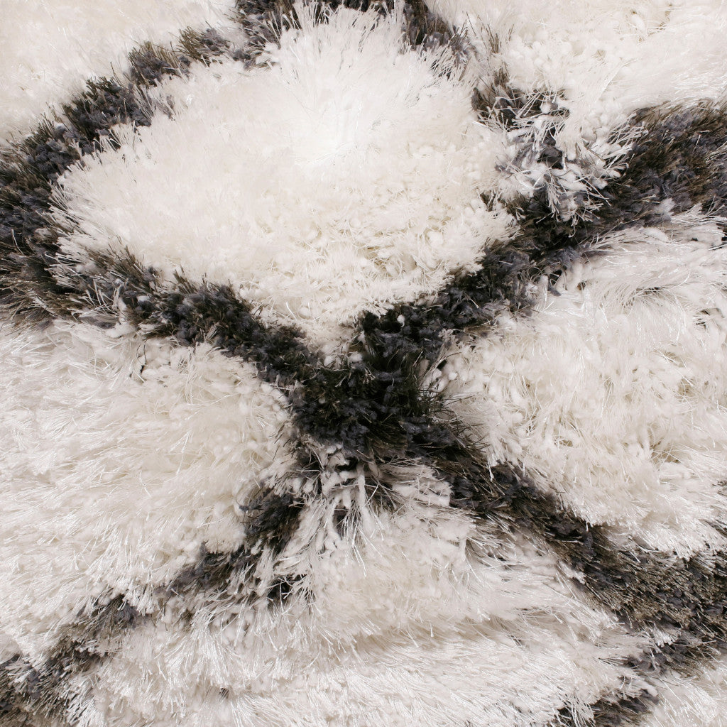 20" White And Black Diamond Throw Pillow Cover