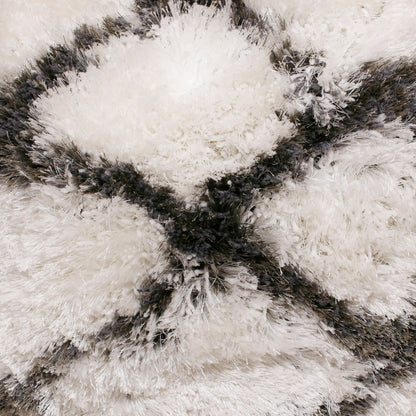 20" White And Black Diamond Throw Pillow Cover