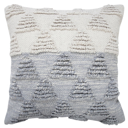 20" Gray And White Geometric Cotton Throw Pillow Cover