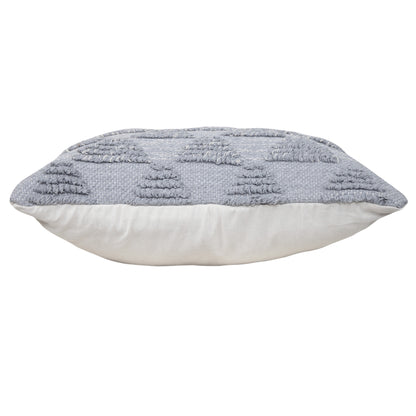 20" Gray And White Geometric Cotton Throw Pillow Cover