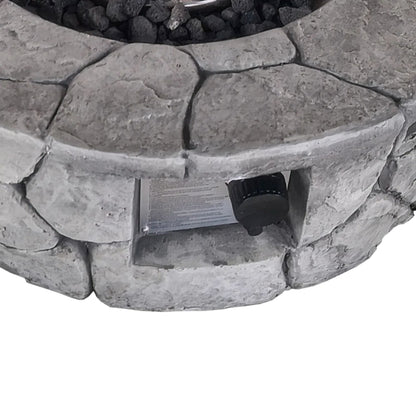40000 BTU 28" Gray Steel Propane Round Fire Pit With Cover