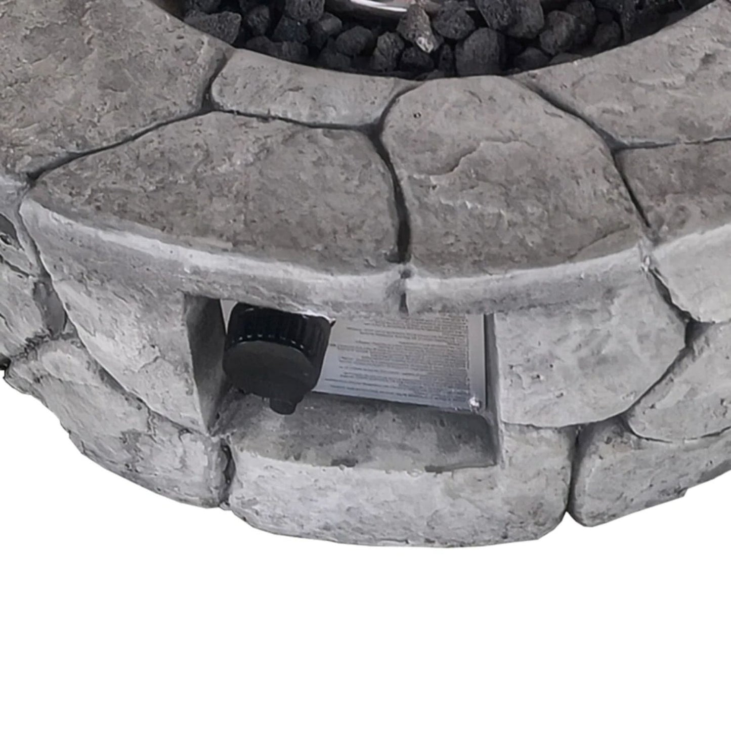40000 BTU 28" Gray Steel Propane Round Fire Pit With Cover