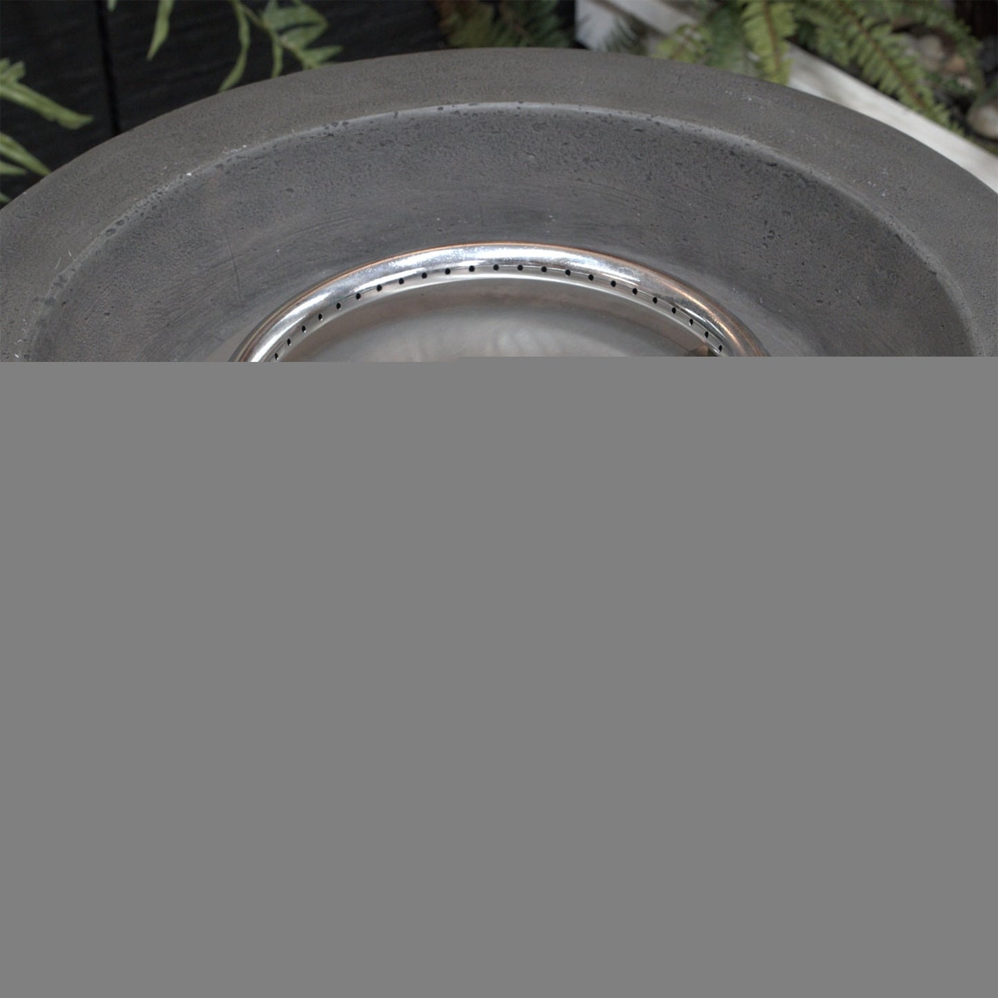 32000 BTU 26" Gray Magnesium Oxide Propane Round Fire Pit With Cover