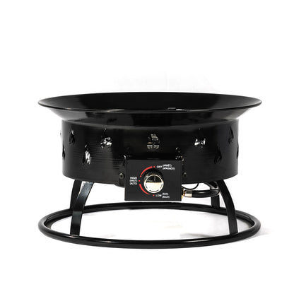 50000 BTU 19" Black Steel Propane Portable Tabletop Round Fire Pit