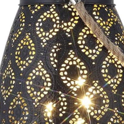 8" Black Geometric Desk Lamp With Novelty Shade