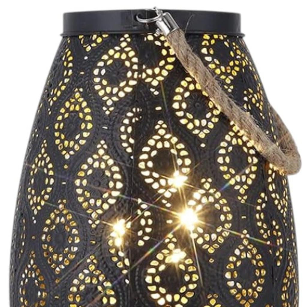 8" Black Geometric Desk Lamp With Novelty Shade