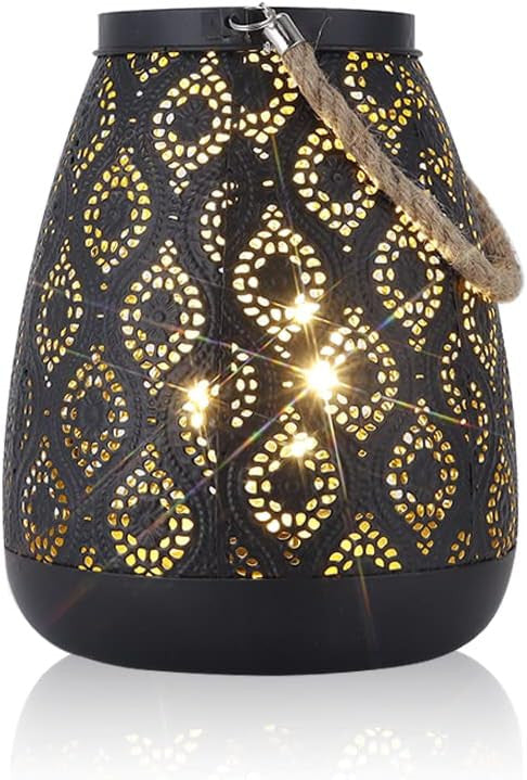 8" Black Geometric Desk Lamp With Novelty Shade