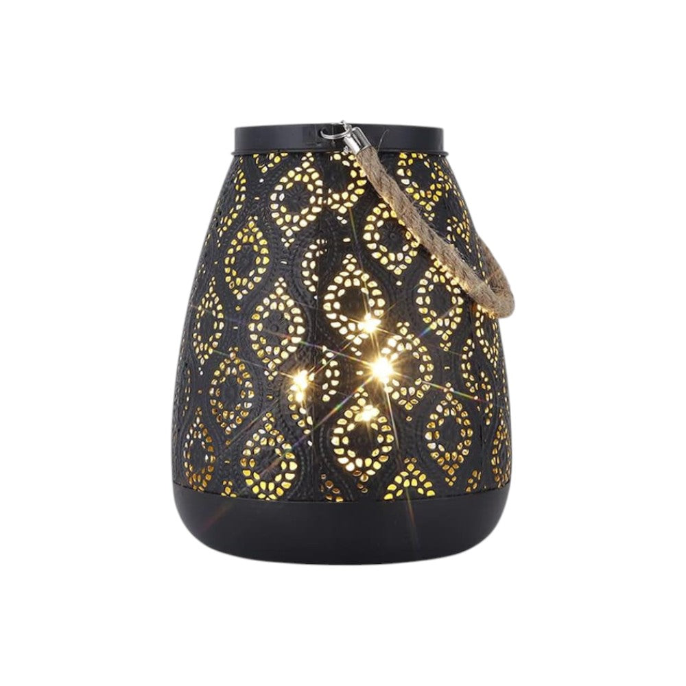 8" Black Geometric Desk Lamp With Novelty Shade