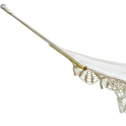 Ivory Single Spreader Bar Hammock With Lace