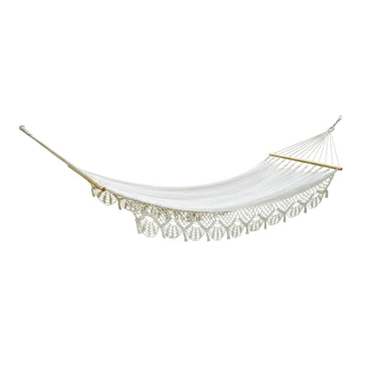 Ivory Single Spreader Bar Hammock With Lace