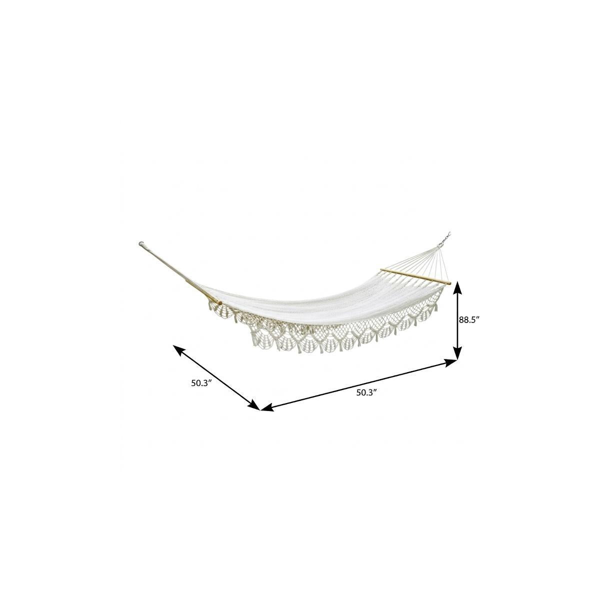 Ivory Single Spreader Bar Hammock With Lace