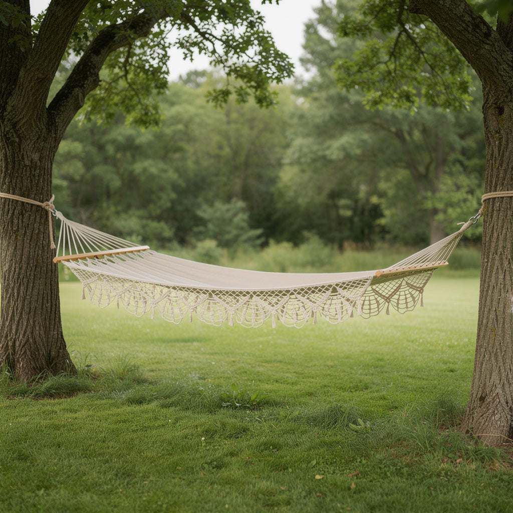 Off White Single Spreader Bar Hammock