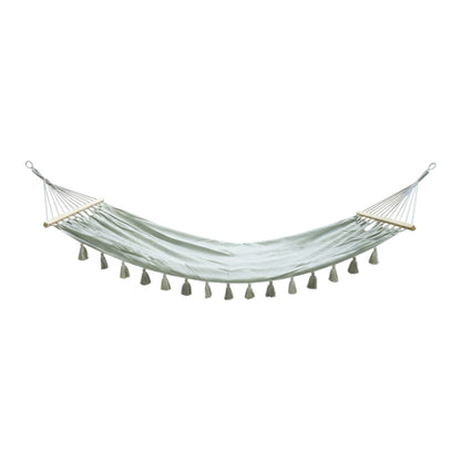 Gray Single Spreader Bar Hammock With Tassels