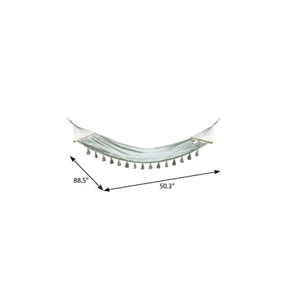 Gray Single Spreader Bar Hammock With Tassels