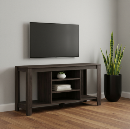 48" Brown Open Shelving TV Stand