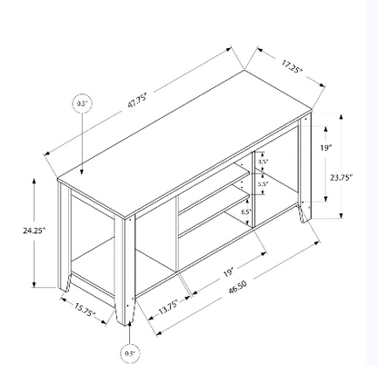 48" Brown Open Shelving TV Stand
